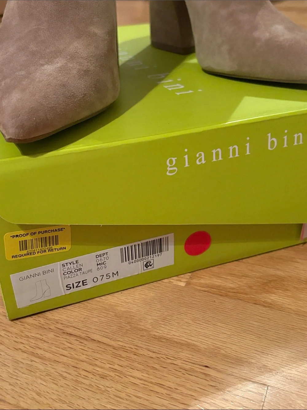 Gianni Bini Mauve Taupe Suede Pointed Ankle Booties